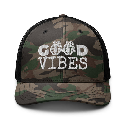 Good Vibes Camouflage Trucker Hat