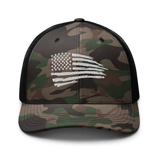 American Flag Camouflage Trucker Hat