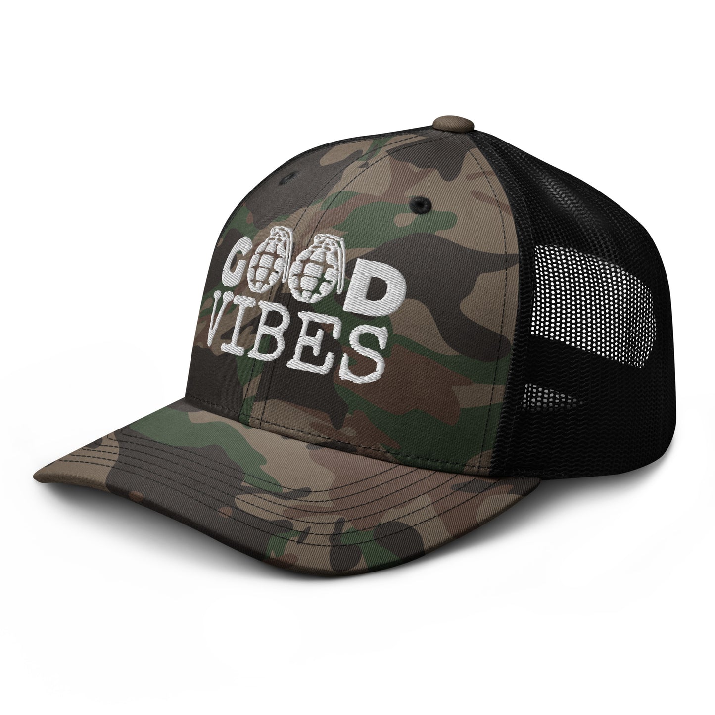 Good Vibes Camouflage Trucker Hat