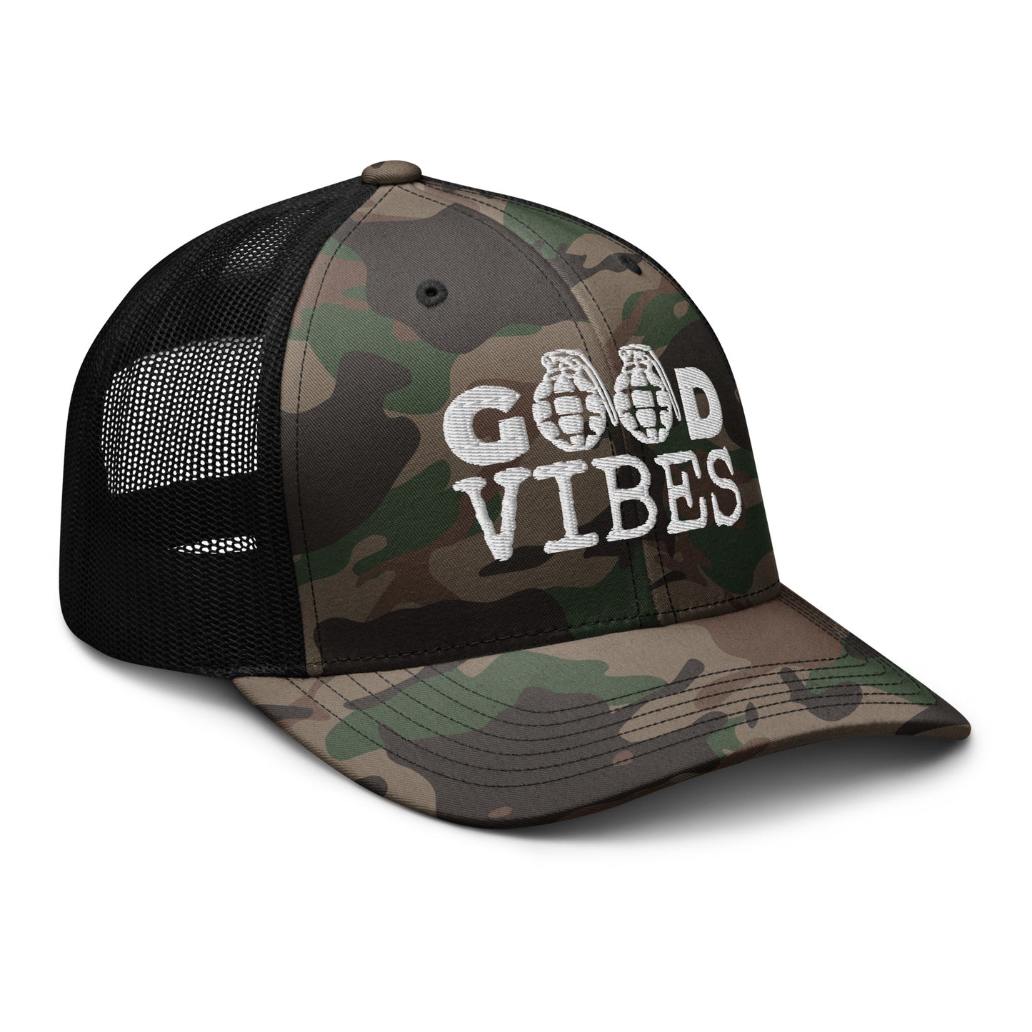 Good Vibes Camouflage Trucker Hat