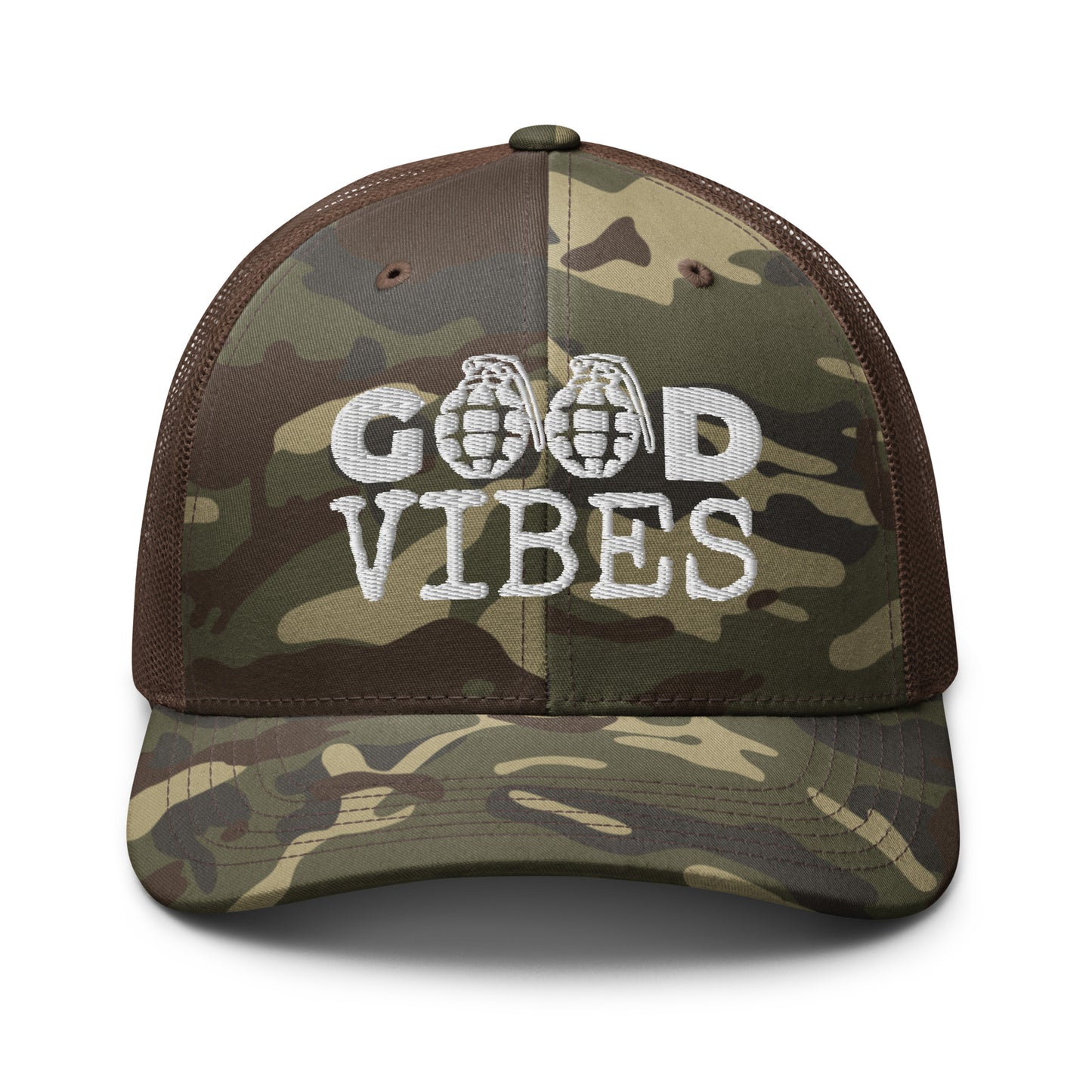 Good Vibes Camouflage Trucker Hat