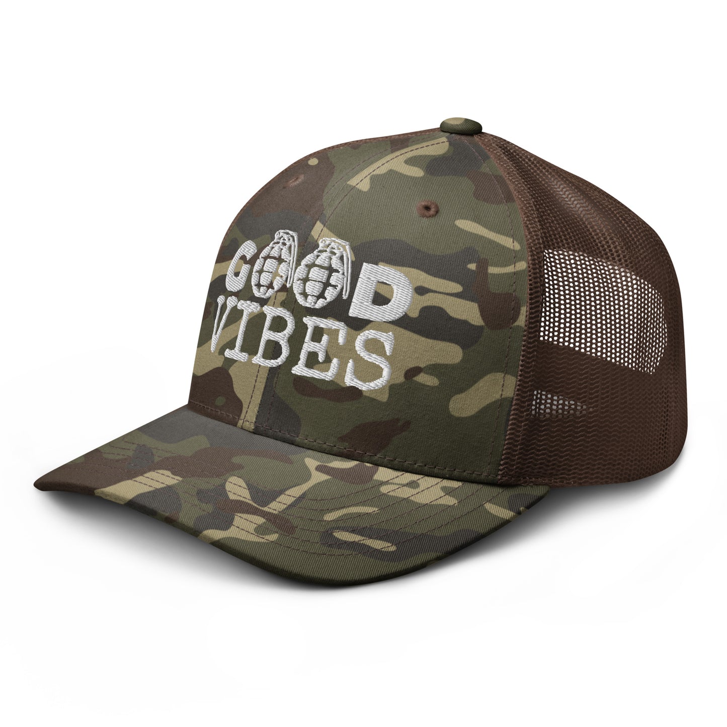 Good Vibes Camouflage Trucker Hat