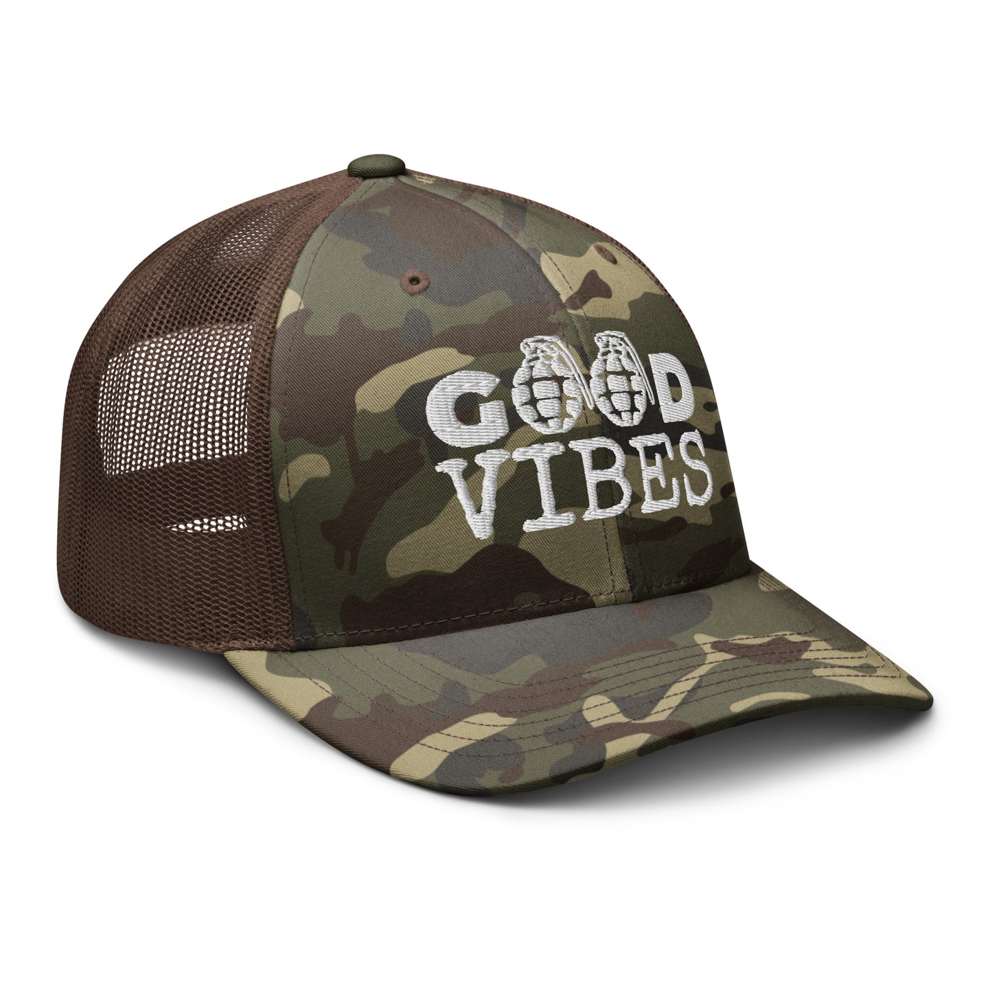 Good Vibes Camouflage Trucker Hat