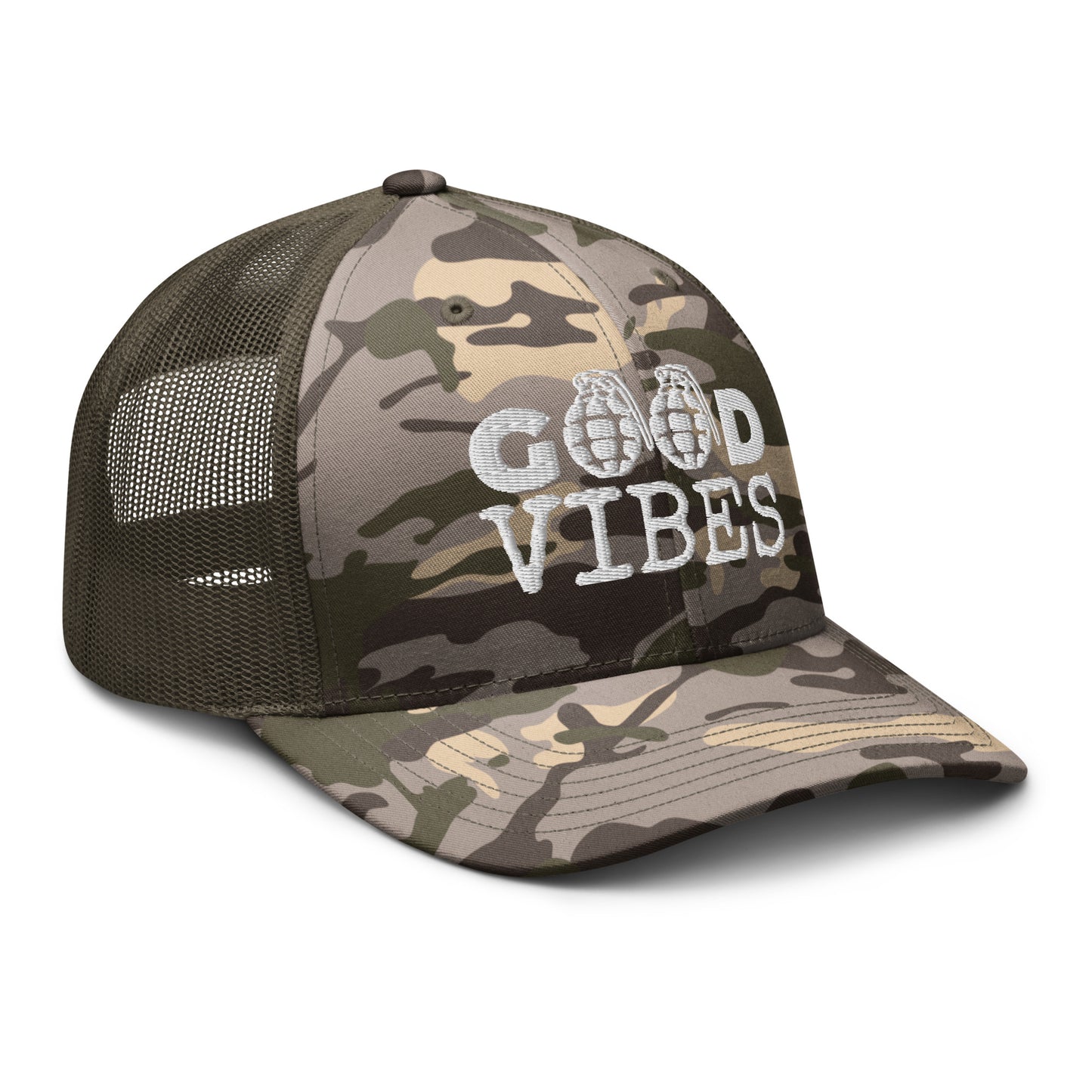 Good Vibes Camouflage Trucker Hat