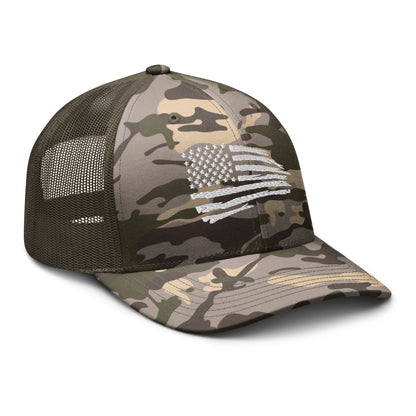American Flag Camouflage Trucker Hat