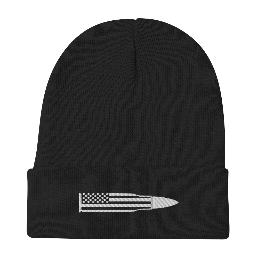 Flag Bullet Embroidered Beanie