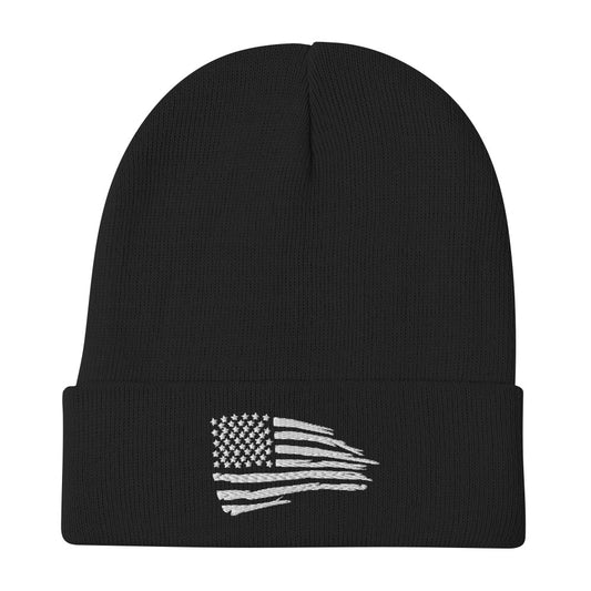 American Flag Embroidered Beanie