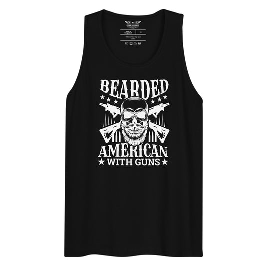 Bearded American With Guns Unisex Tank Top