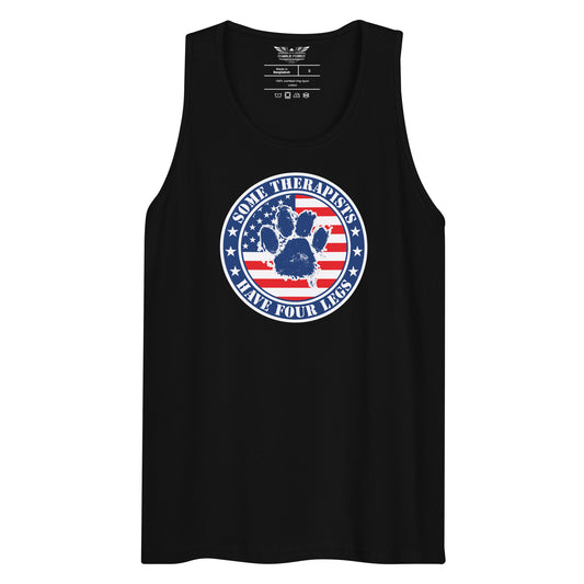 Some Therapists Have Four Legs Service Dog Paw Flag Unisex Tank Top