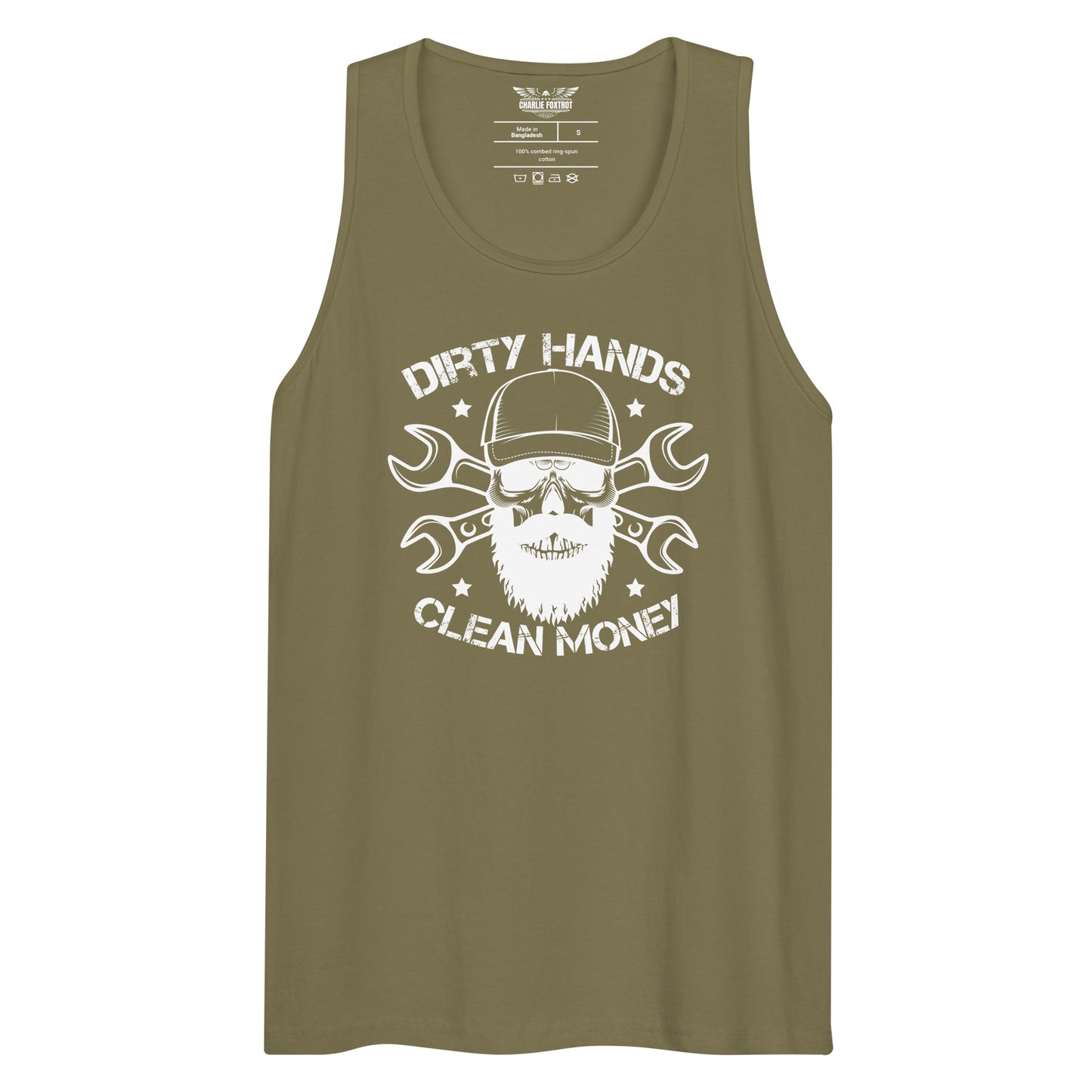 Dirty Hands Clean Money Skull Cap Unisex Tank Top