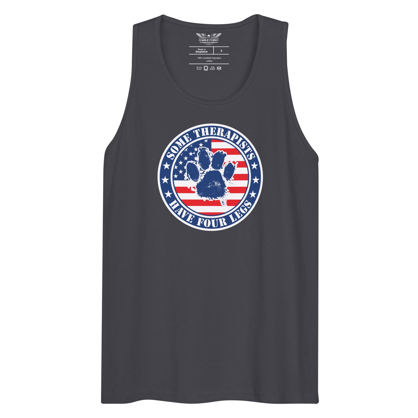Some Therapists Have Four Legs Service Dog Paw Flag Unisex Tank Top