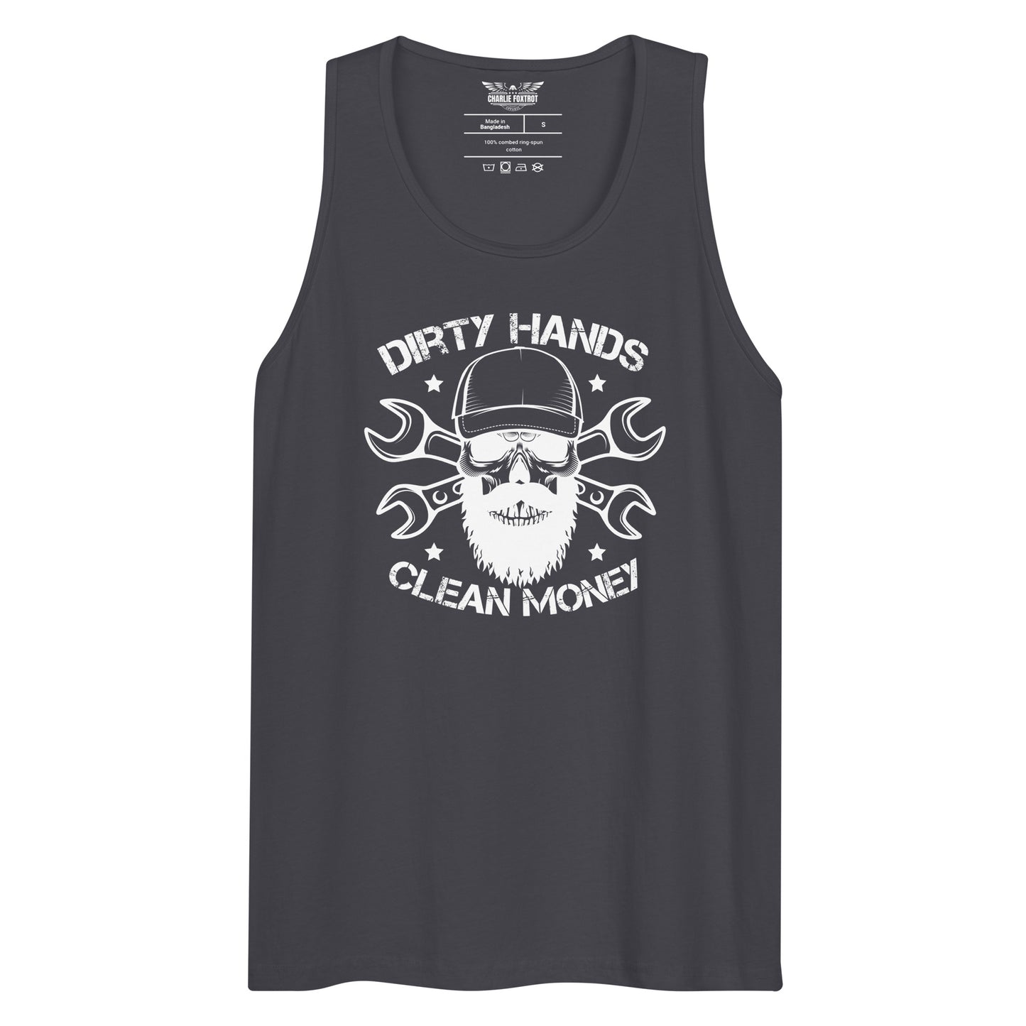 Dirty Hands Clean Money Skull Cap Unisex Tank Top