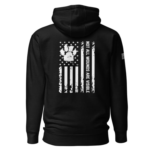 Not All Wounds Are Visible Service Dog Paw Unisex Hoodie