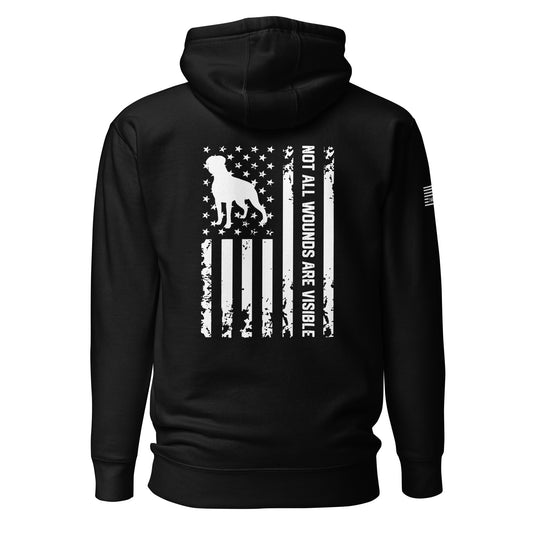 Not All Wounds Are Visible Service Dog Boxer Unisex Hoodie