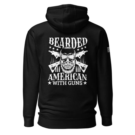 Bearded American With Guns Unisex Hoodie