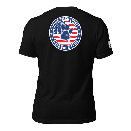 Some Therapists Have Four Legs Service Dog Paw Flag Unisex T-shirt