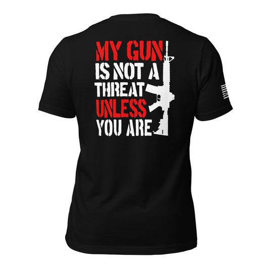 My Gun Is Not A Threat Unless You Are Unisex T-shirt