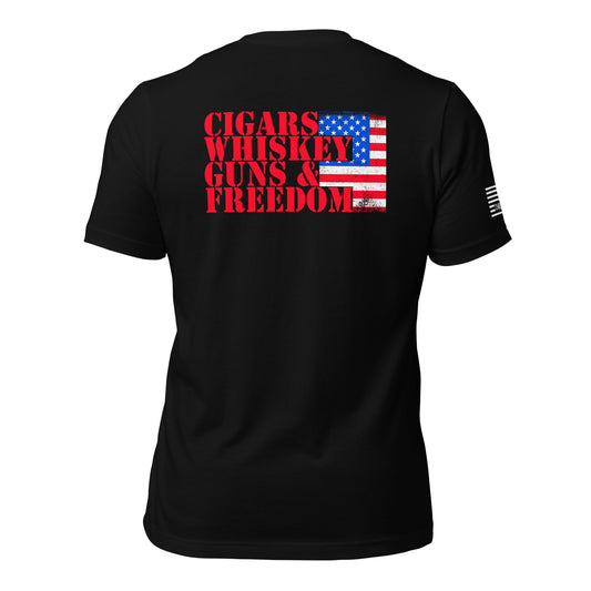 Cigars Whiskey Guns Freedom Unisex T-shirt