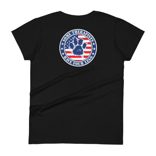 Some Therapists Have Four Legs Service Dog Paw Flag Women's T-shirt