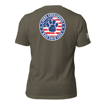 Some Therapists Have Four Legs Service Dog Paw Flag Unisex T-shirt